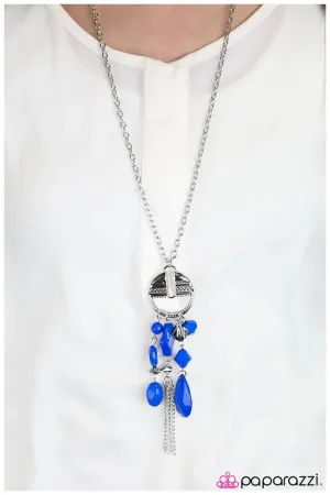 Paparazzi Necklace ~ Just Dropping By - Blue