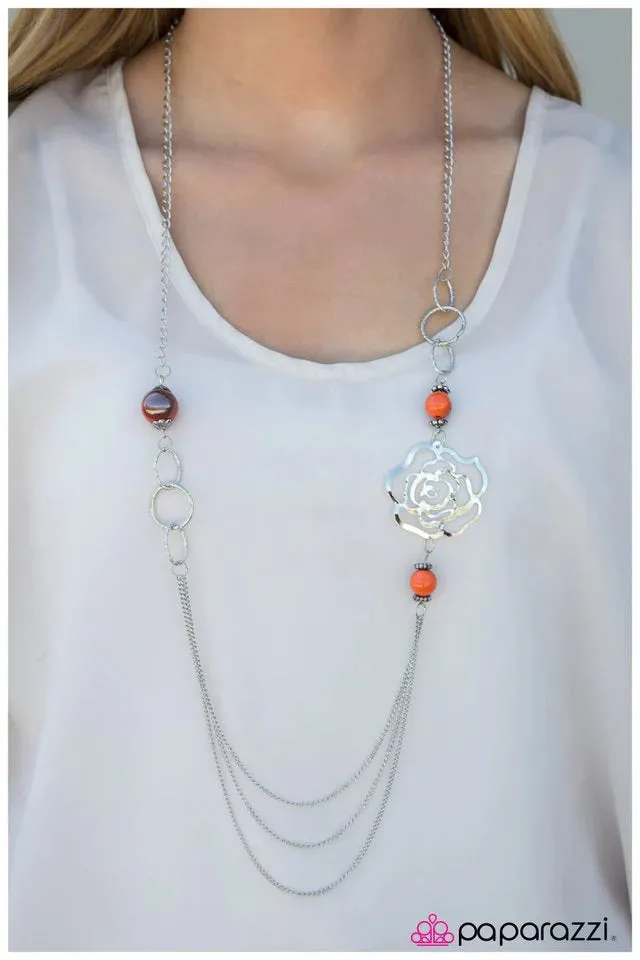 Paparazzi Necklace ~ Oh Happy Days - Orange