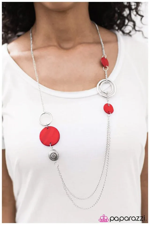 Paparazzi Necklace ~ Sink or Swim - Red