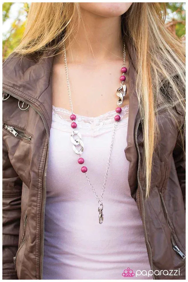 Paparazzi Necklace ~ The Missing Link - Pink