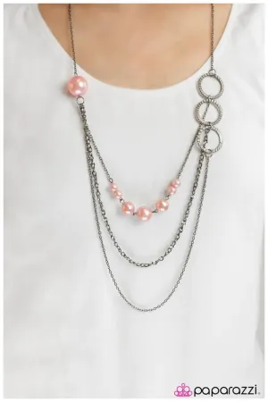 Paparazzi Necklace ~ You Are Crimping My Style - Pink