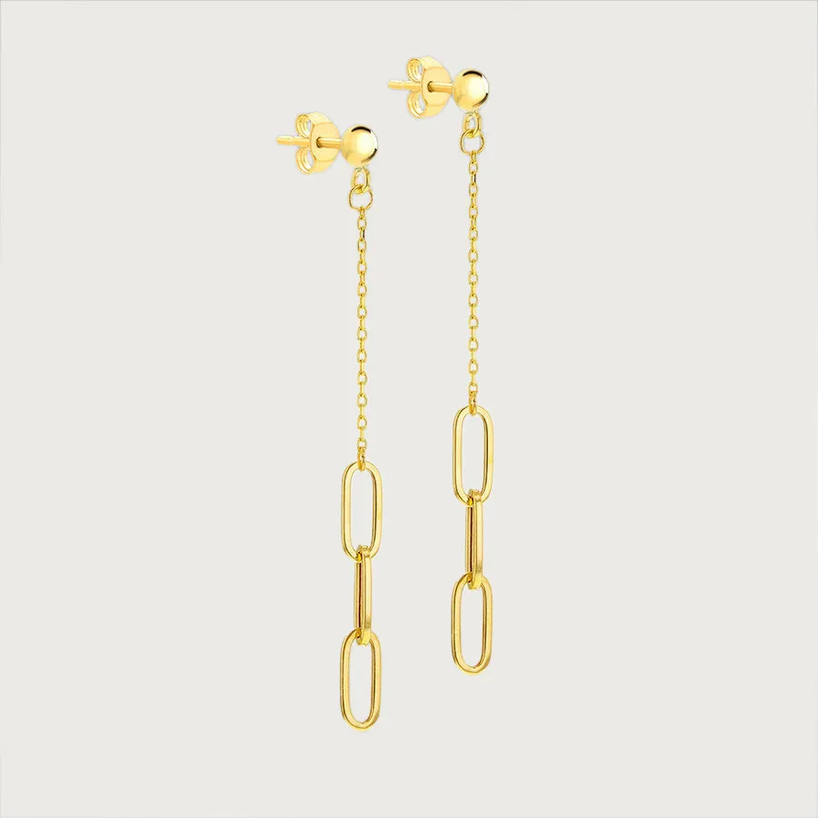 Paperlink Charm Earrings in 9K Gold