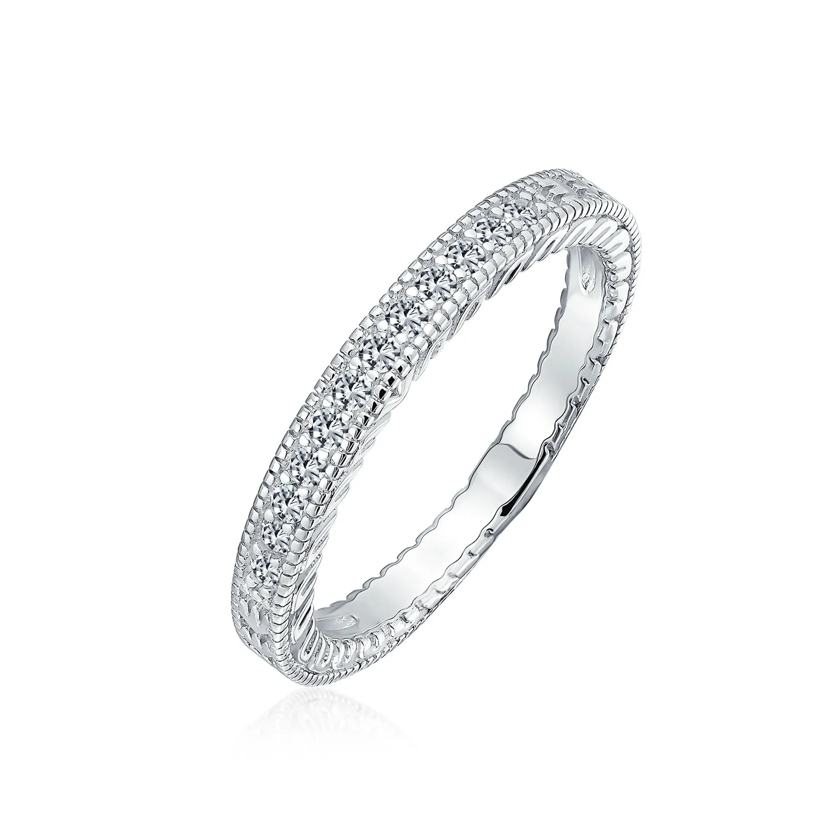 Pave CZ Cubic Zirconia Cocktail Statement Ring in .925 Sterling Silver