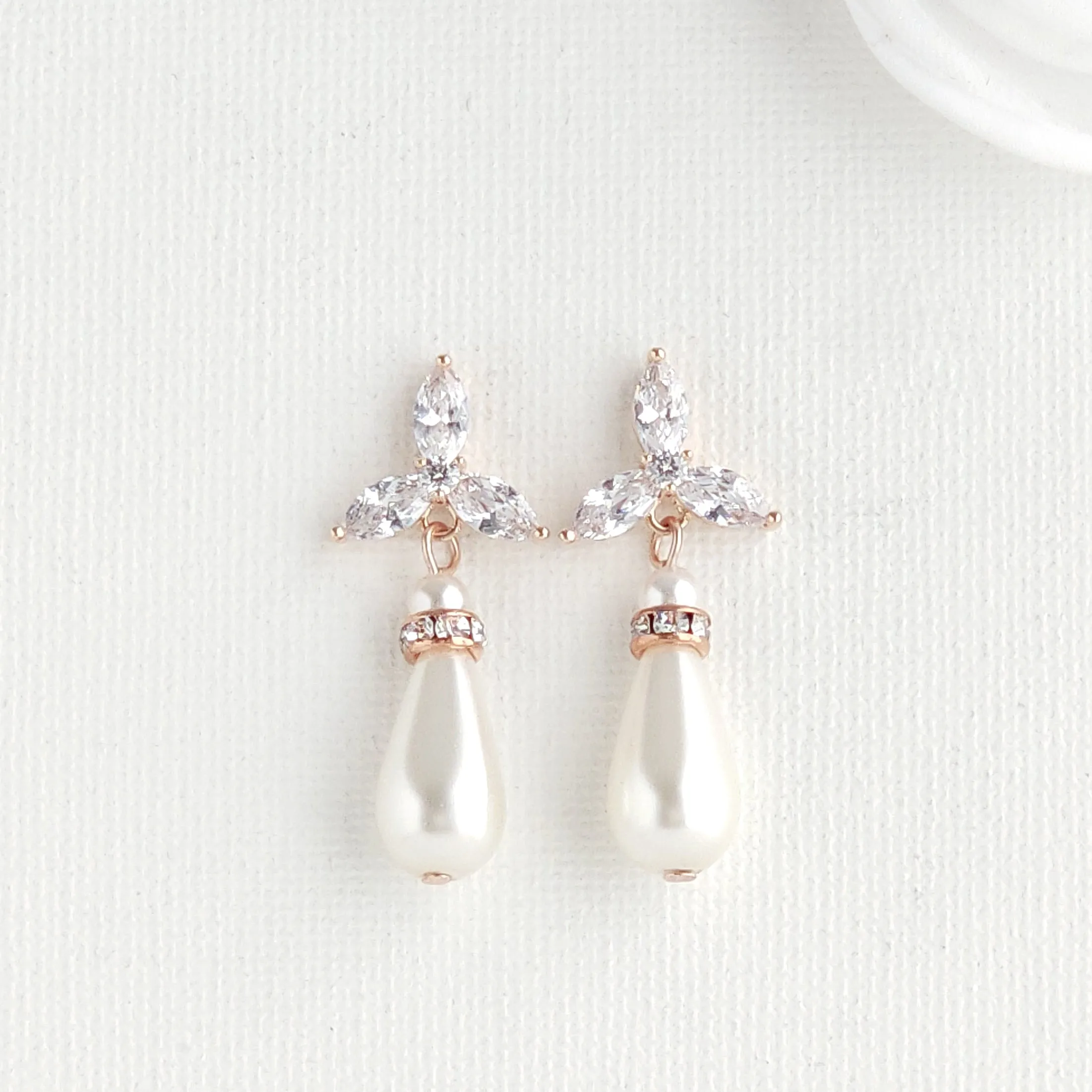 Pearl Earrings For Bridal Party in Gold- Flora