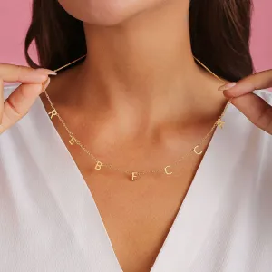 Personalized 26 English letter name necklace clavicle chain