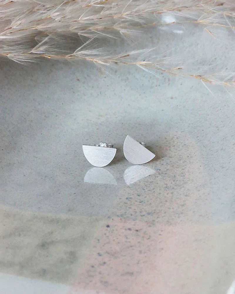 PIKFINE Moon earrings studs silver