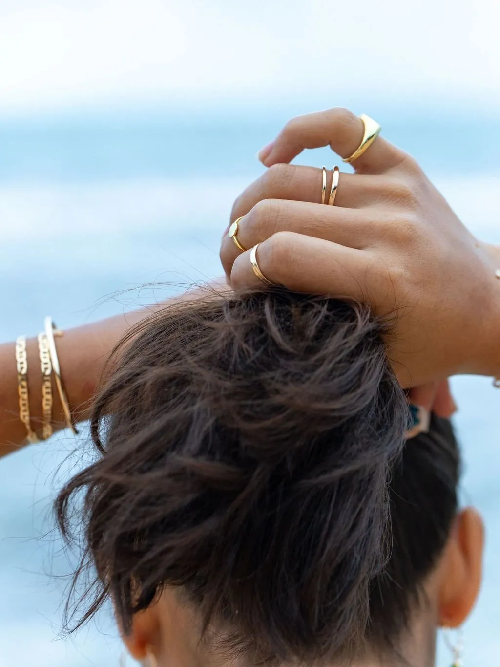 Plain Bold Gold Stack Ring - Maui