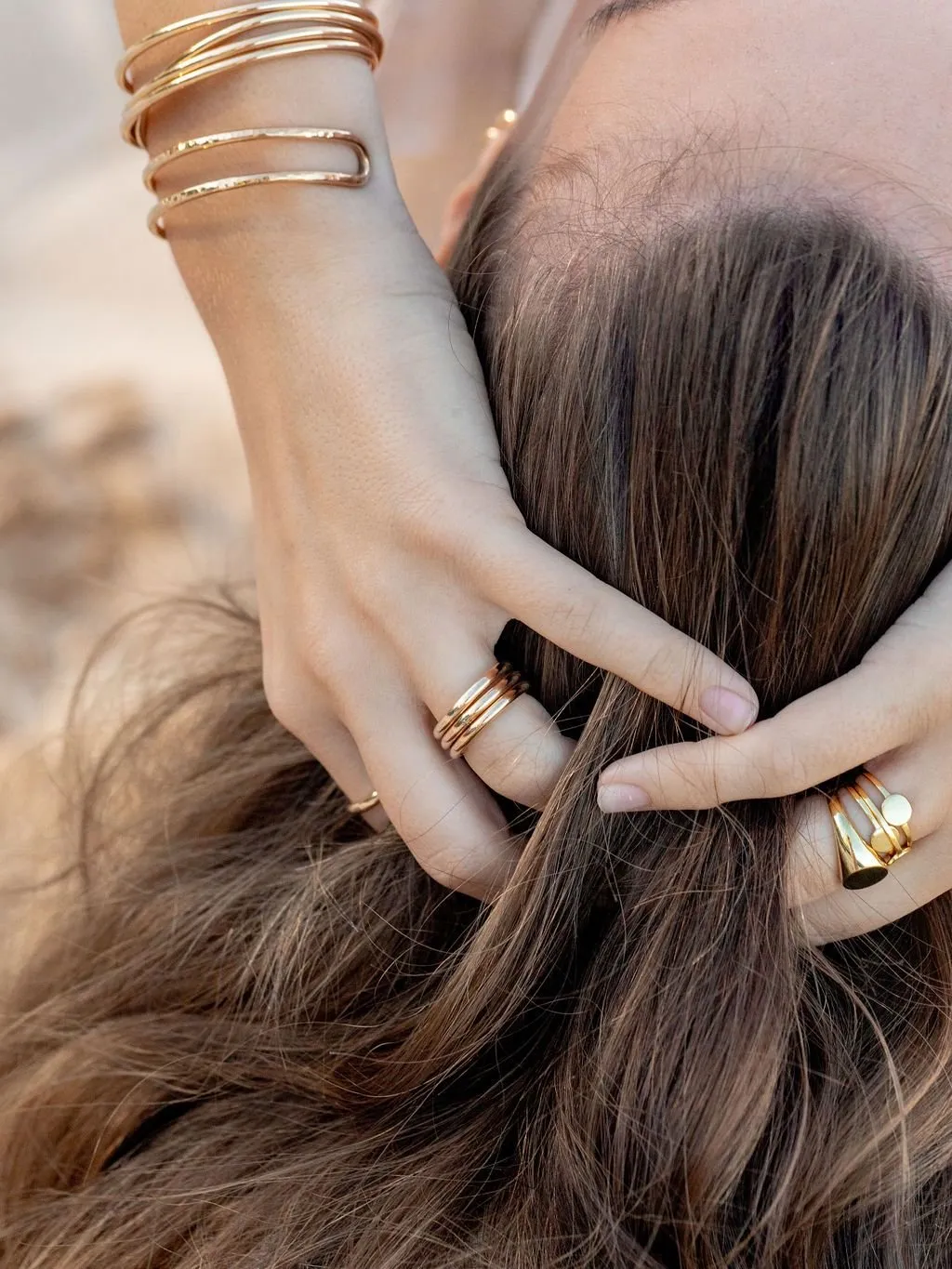 Plain Bold Gold Stack Ring - Maui