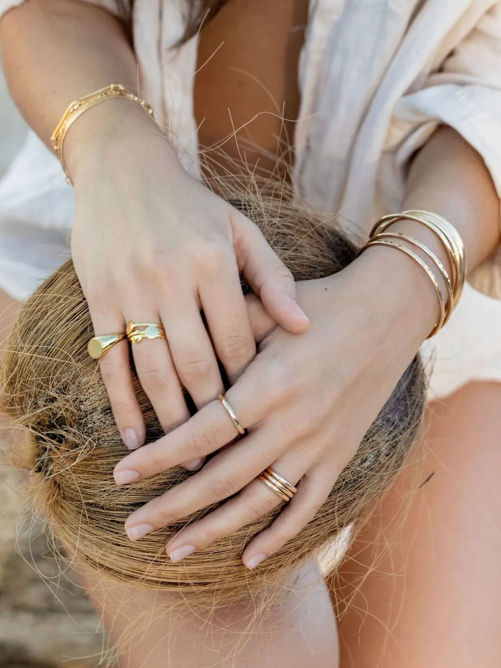 Plain Bold Gold Stack Ring - Maui