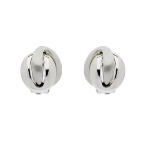 Platinum Knot Clip Earrings