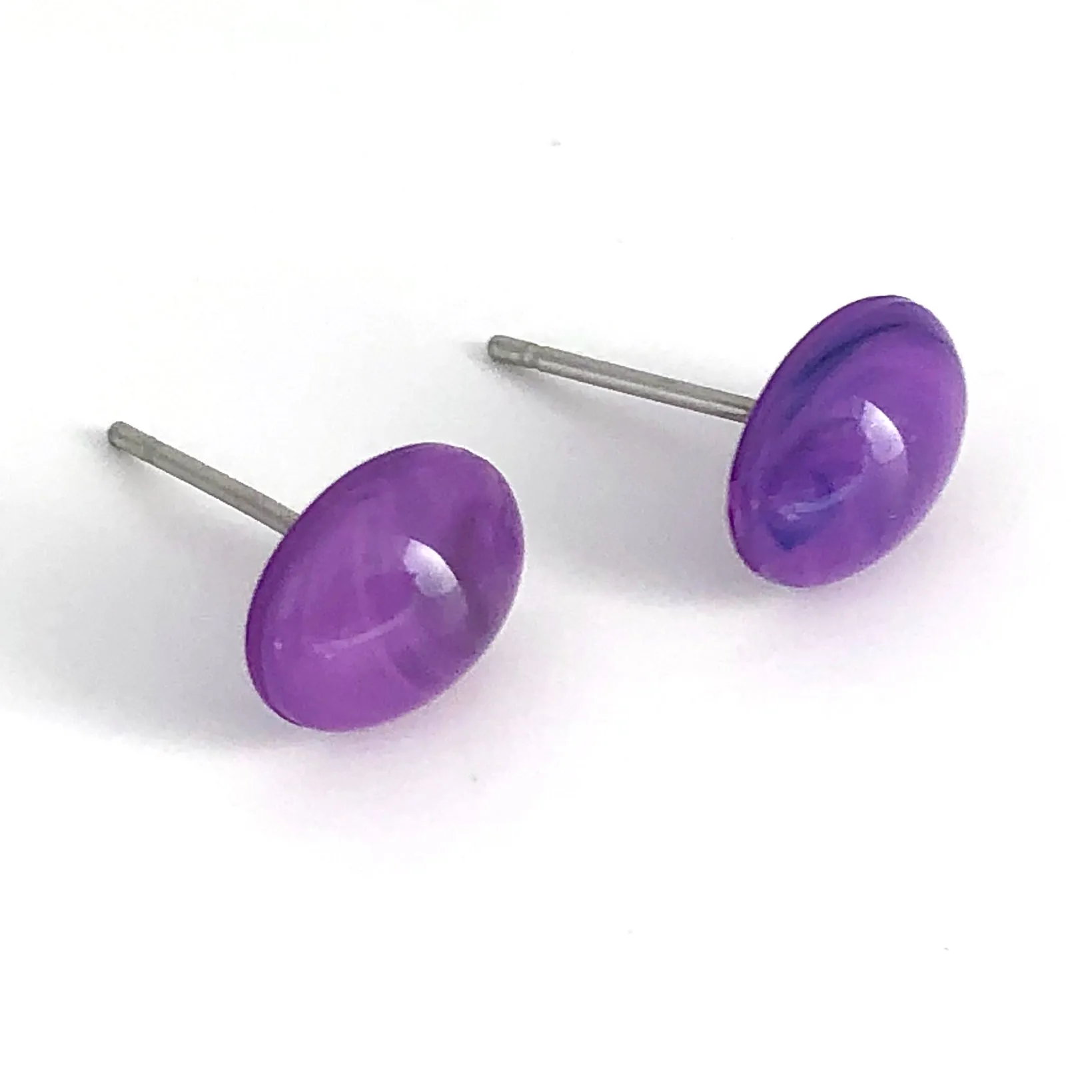 Purple Oval Stud Minimalist Earrings