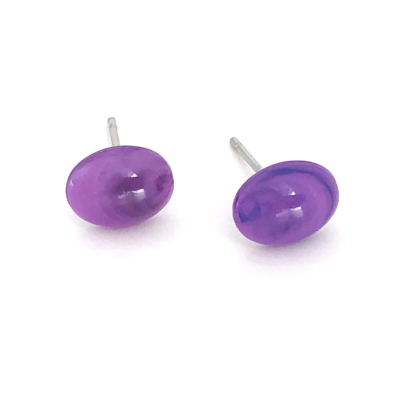 Purple Oval Stud Minimalist Earrings