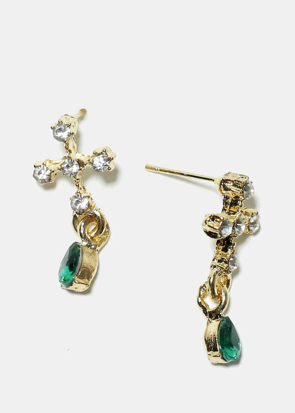 Rhinestone Cross Chic Earrings