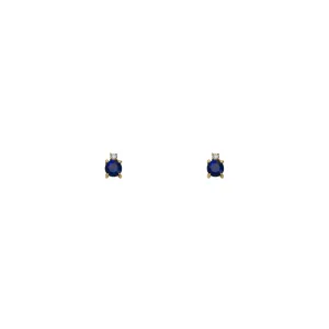 Sapphire, Diamond & Gold Stud Earrings