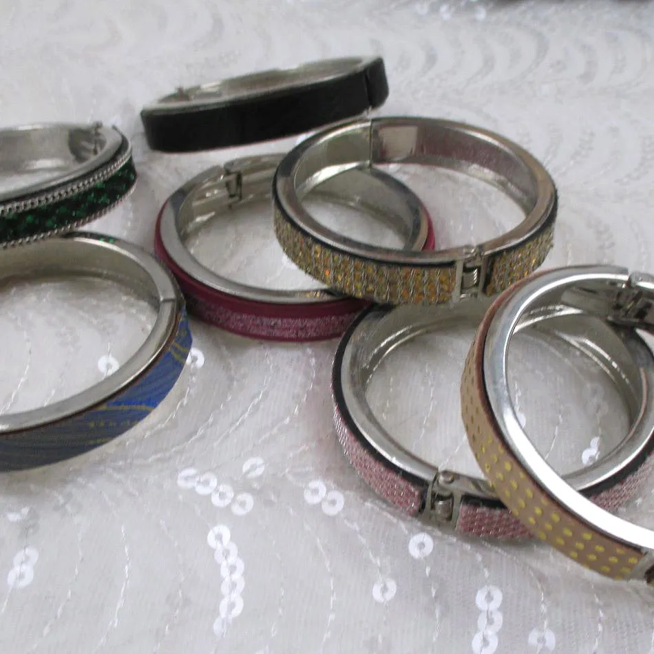 Silver Bangle Bracelet Leather Insert