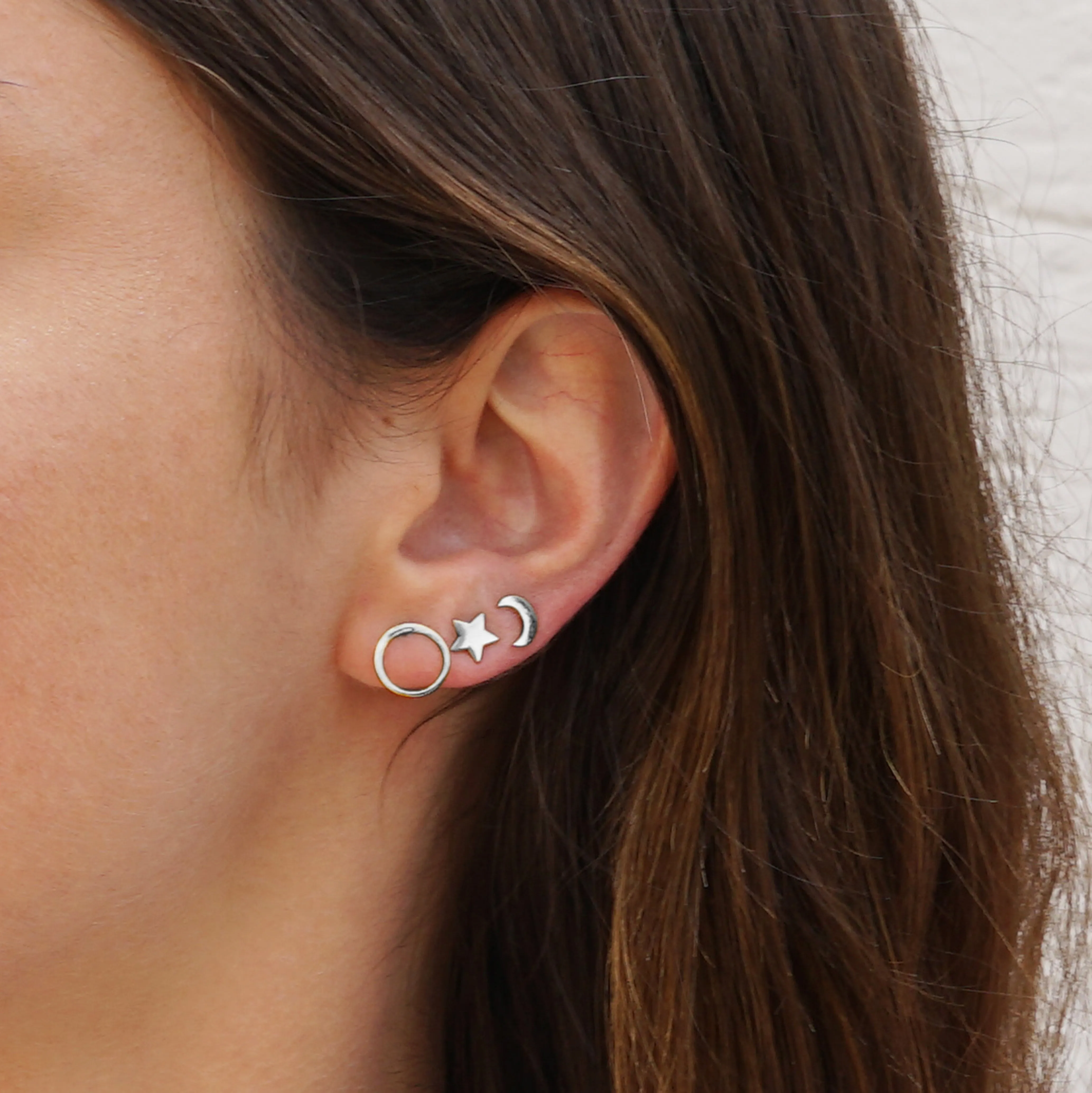 Silver Circle Ear Studs