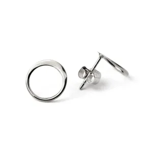 Silver Circle Ear Studs