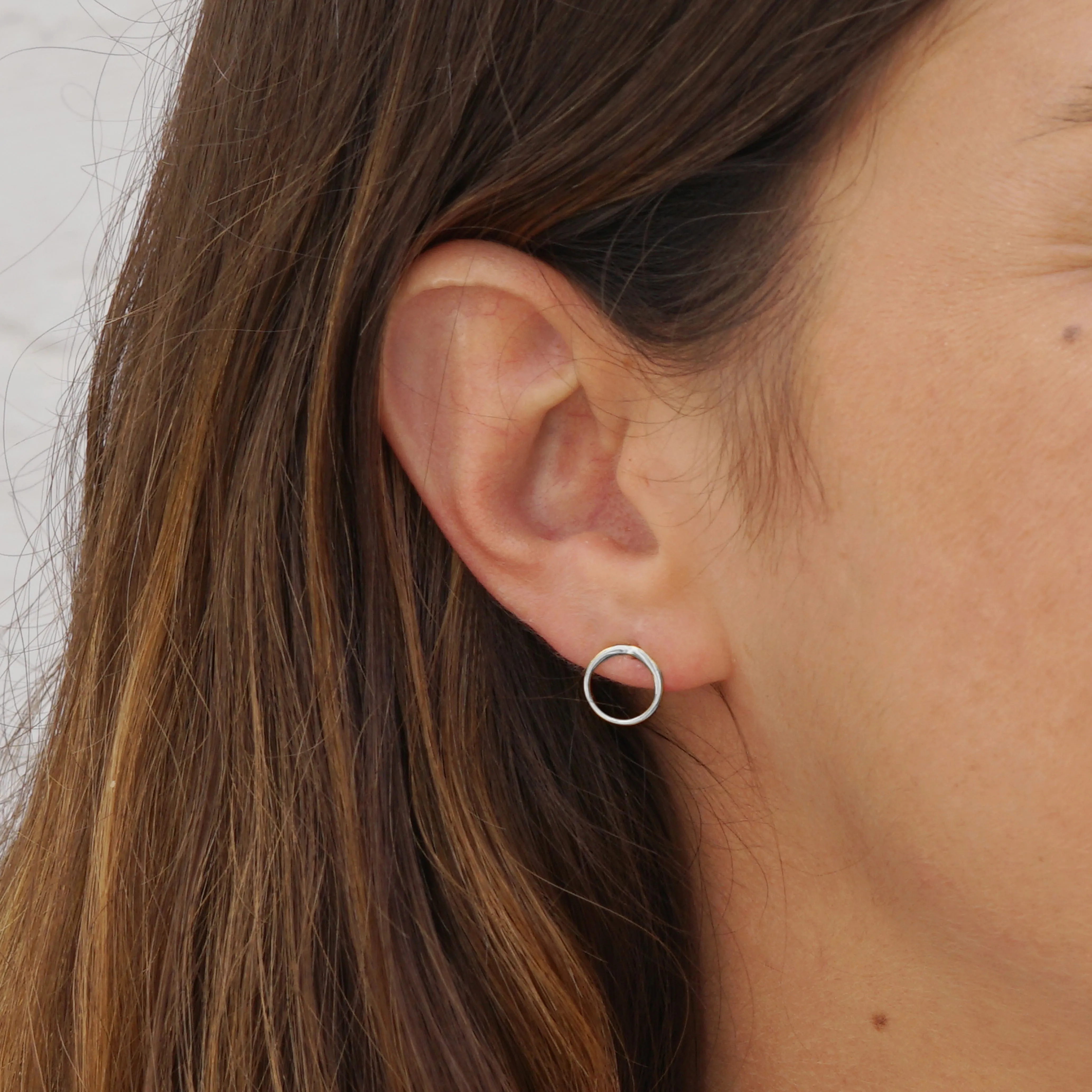 Silver Circle Ear Studs