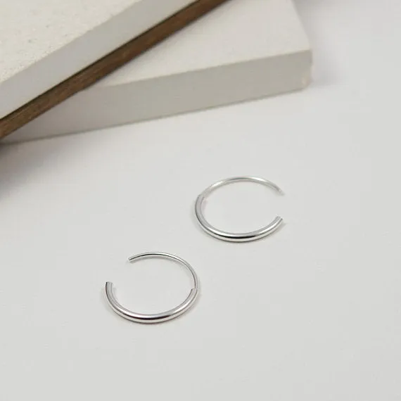 Silver hoop earrings medium N°11