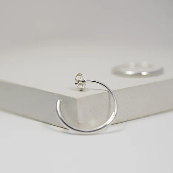 Silver hoop earrings medium N°11