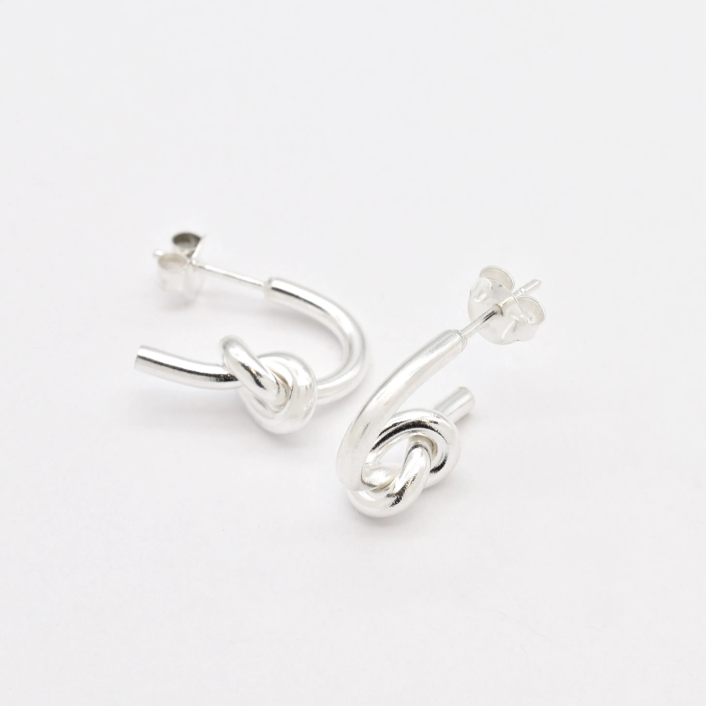 Silver Knot Earrings - Love Knot Earrings - Minimalist Silver Earrings