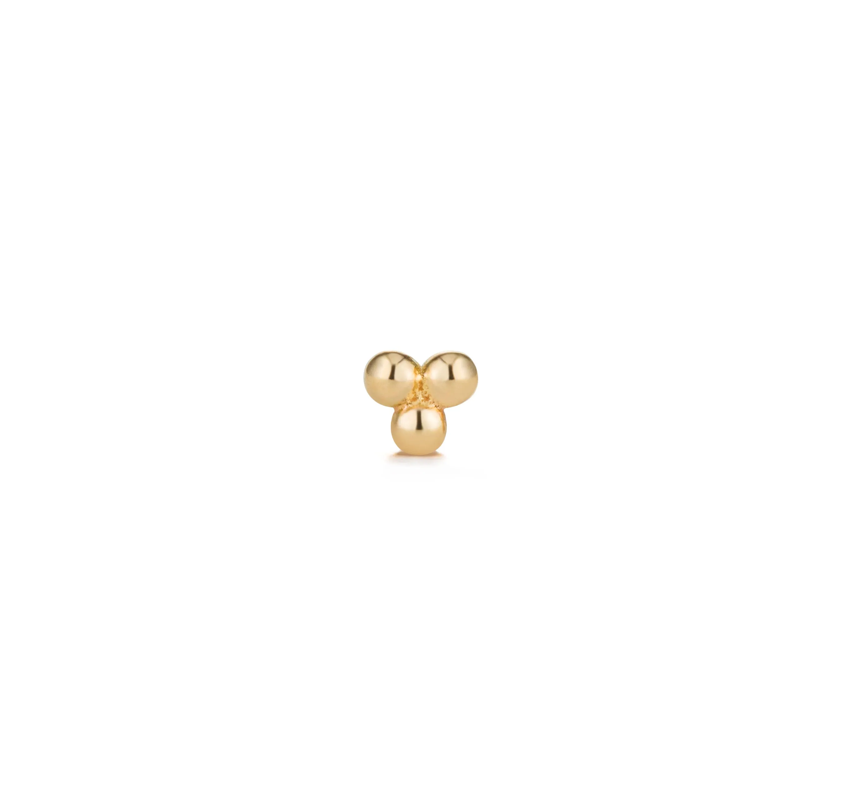 Single 14K Gold Trio Stud