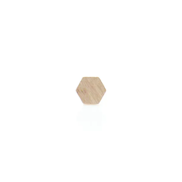 Single Hexagon Rose Gold Sterling Silver Studs