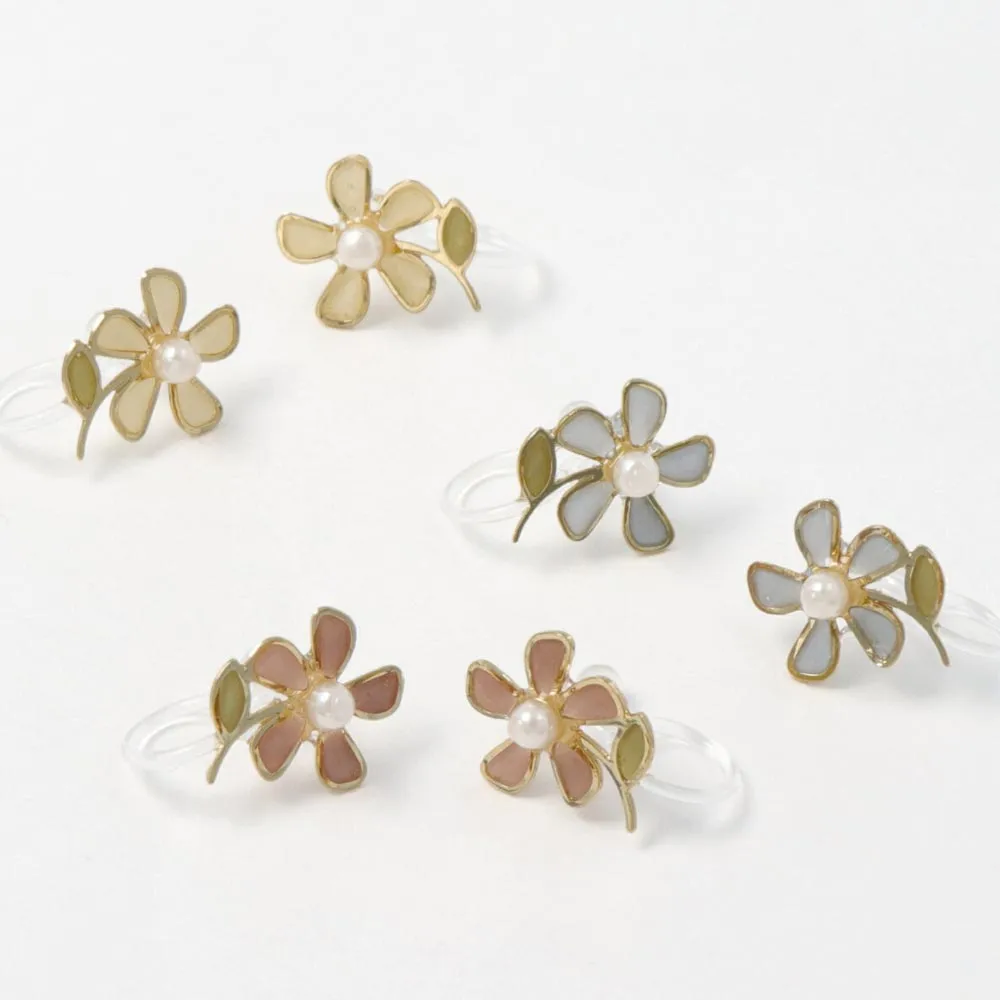 Small Flower Invisible Clip On Earrings