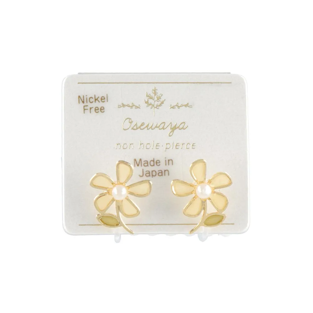 Small Flower Invisible Clip On Earrings