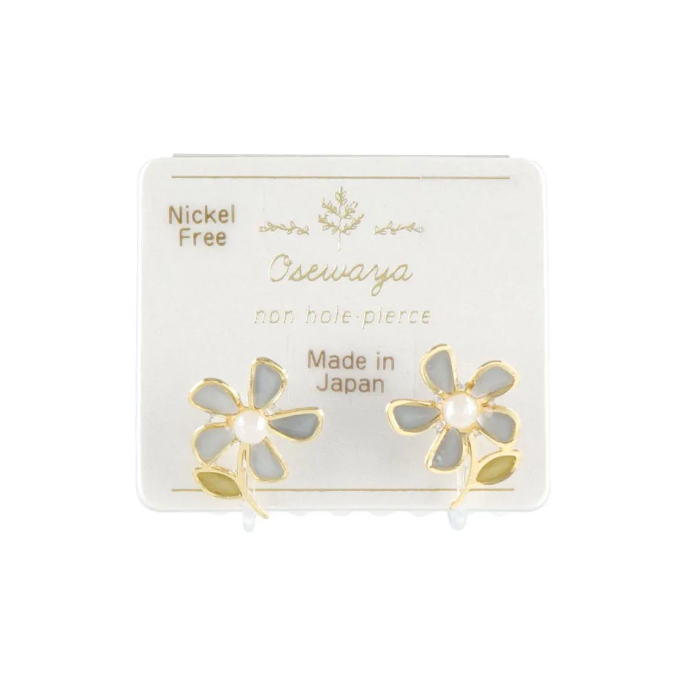 Small Flower Invisible Clip On Earrings