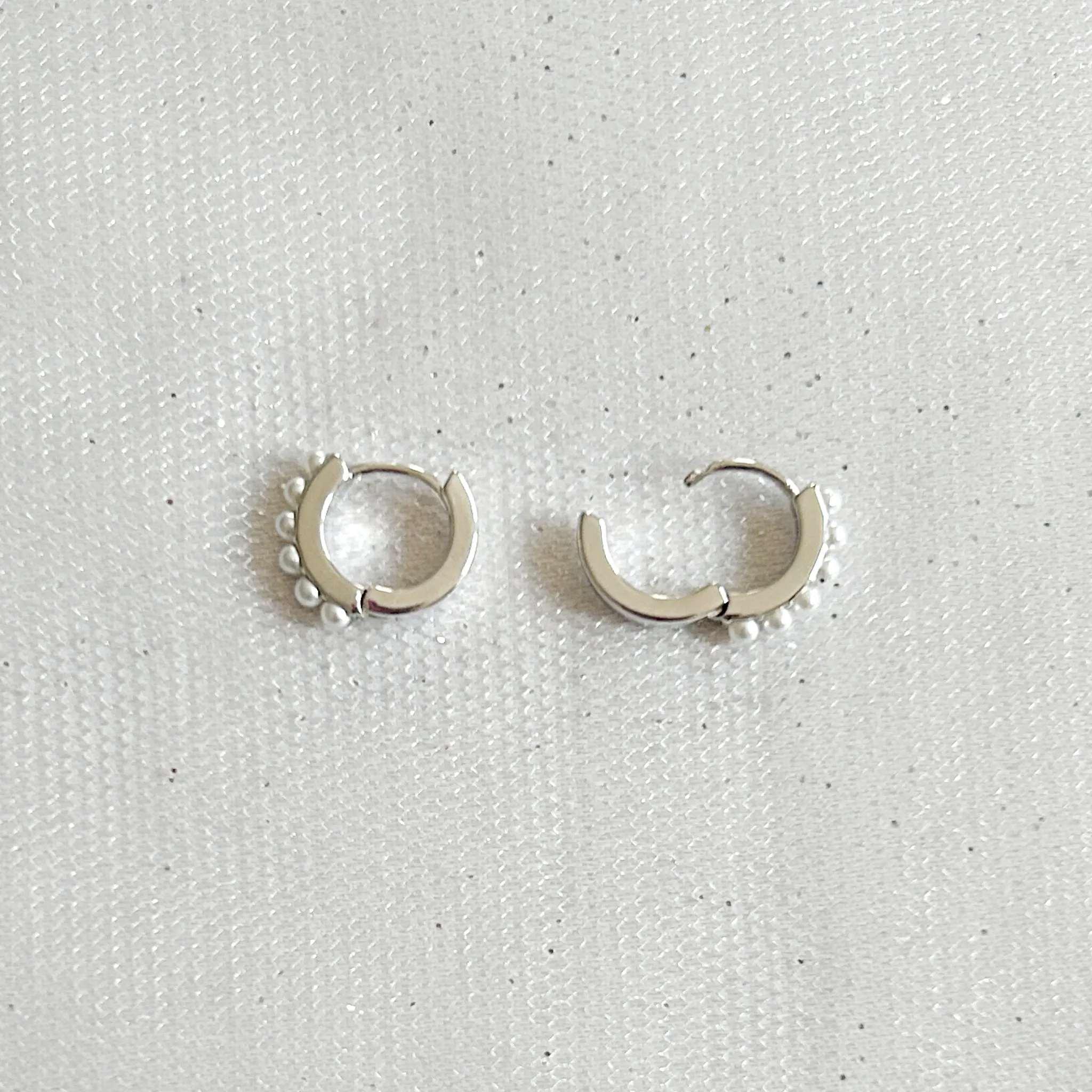 Small Hoop Earrings Pearl Hoop Earrings