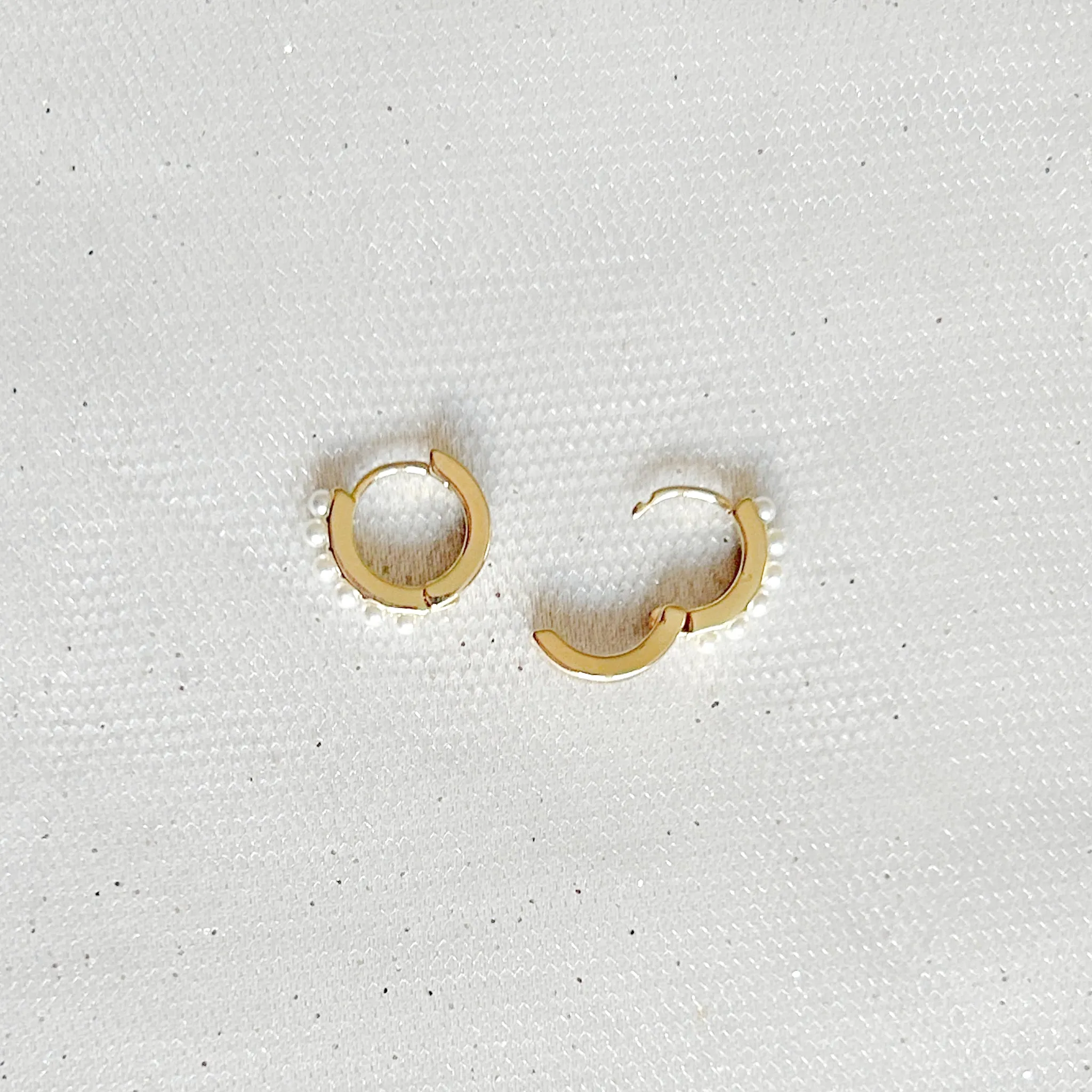 Small Hoop Earrings Pearl Hoop Earrings