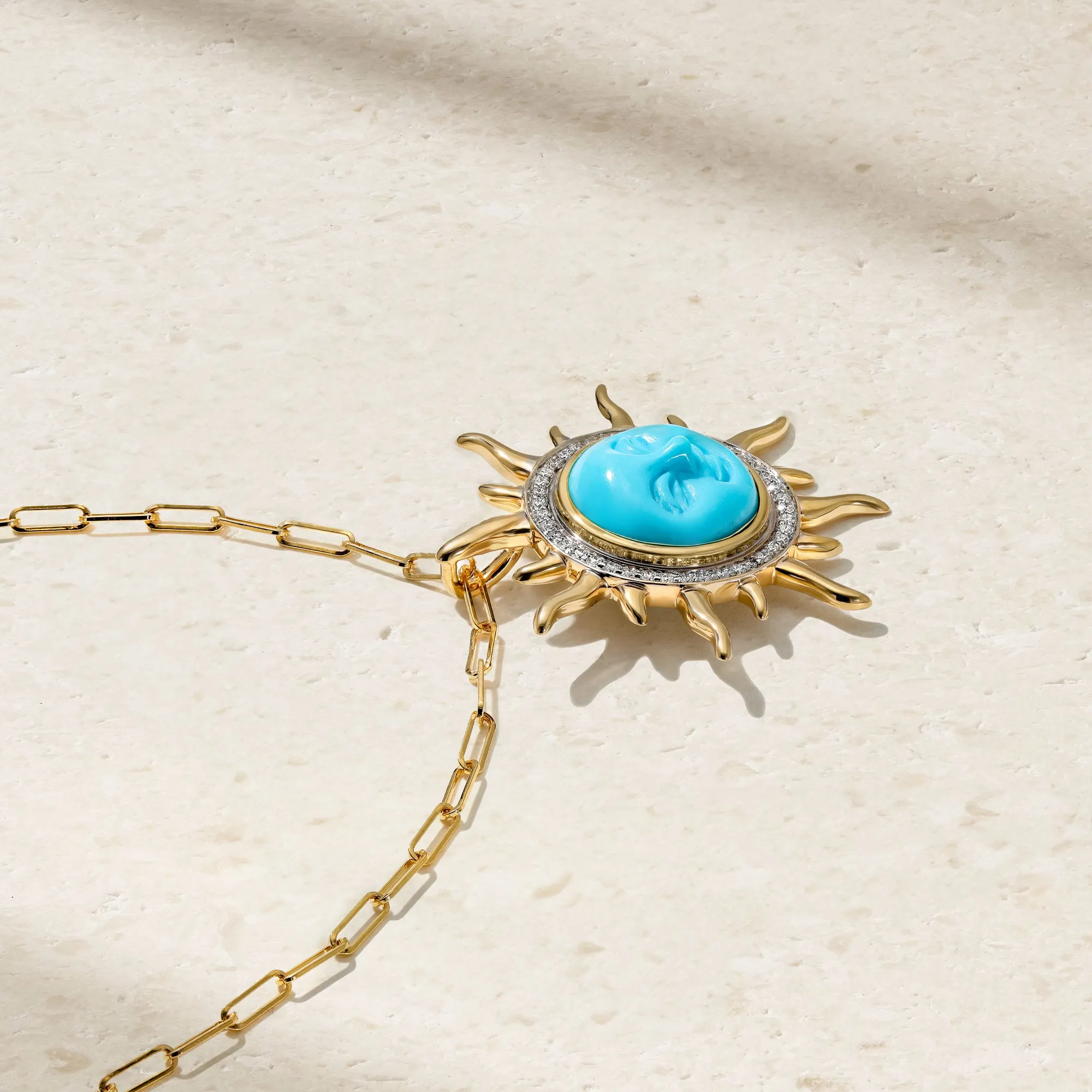 Smiling Sun Turquoise Pendant