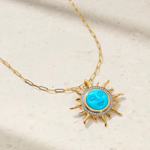 Smiling Sun Turquoise Pendant