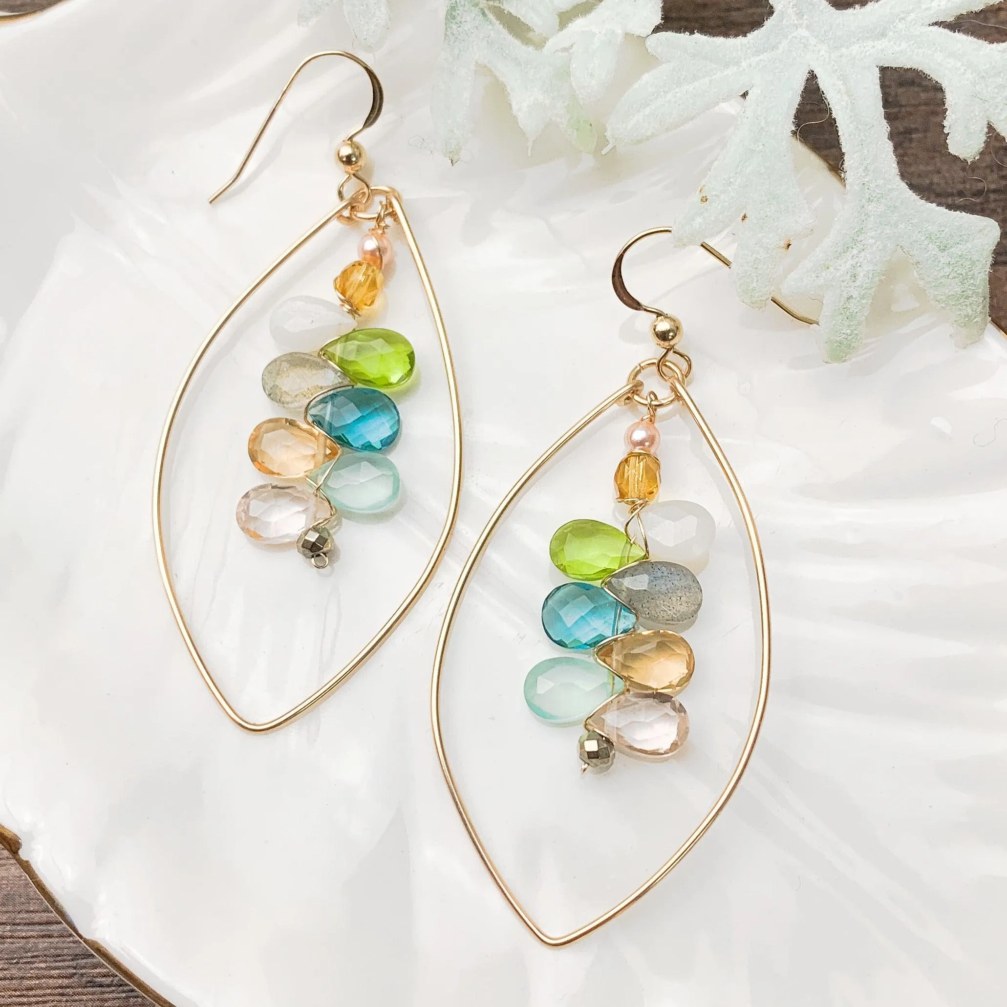 Soft Pastels Kaleidoscope Hoops Earrings