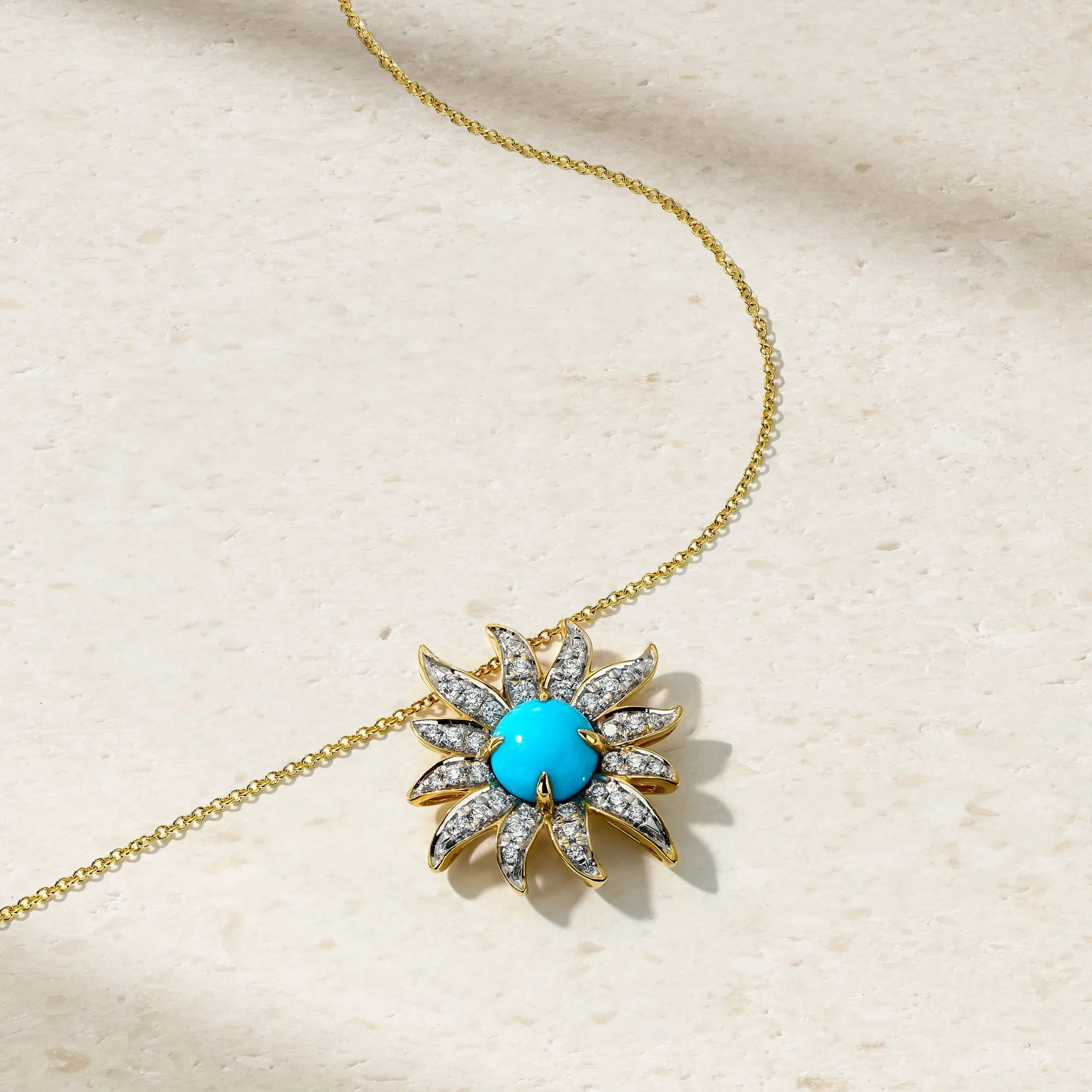 Solstice Turquoise and Diamond Pendant