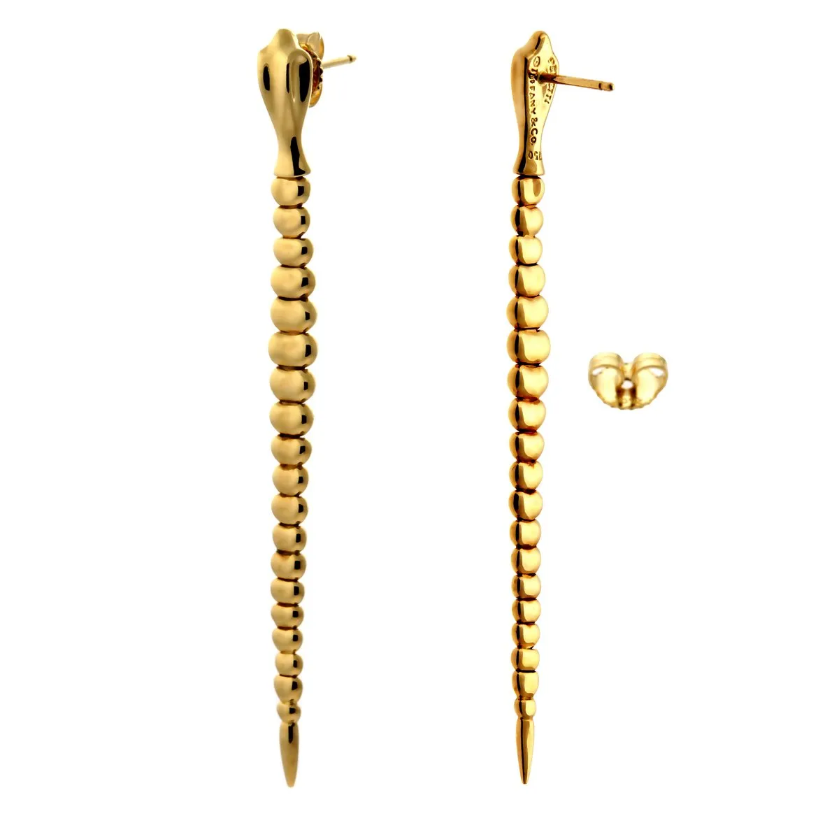 Tiffany and Co Gold Snake Drop Earrings