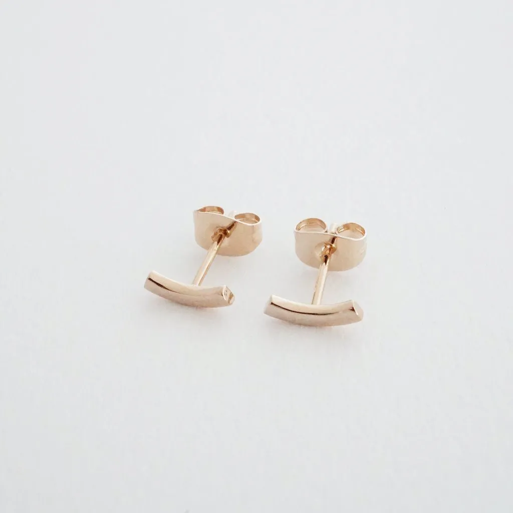 Tiny Arc Stud Earrings - Final Sale