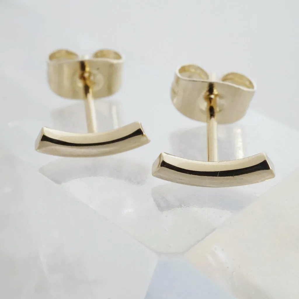 Tiny Arc Stud Earrings - Final Sale