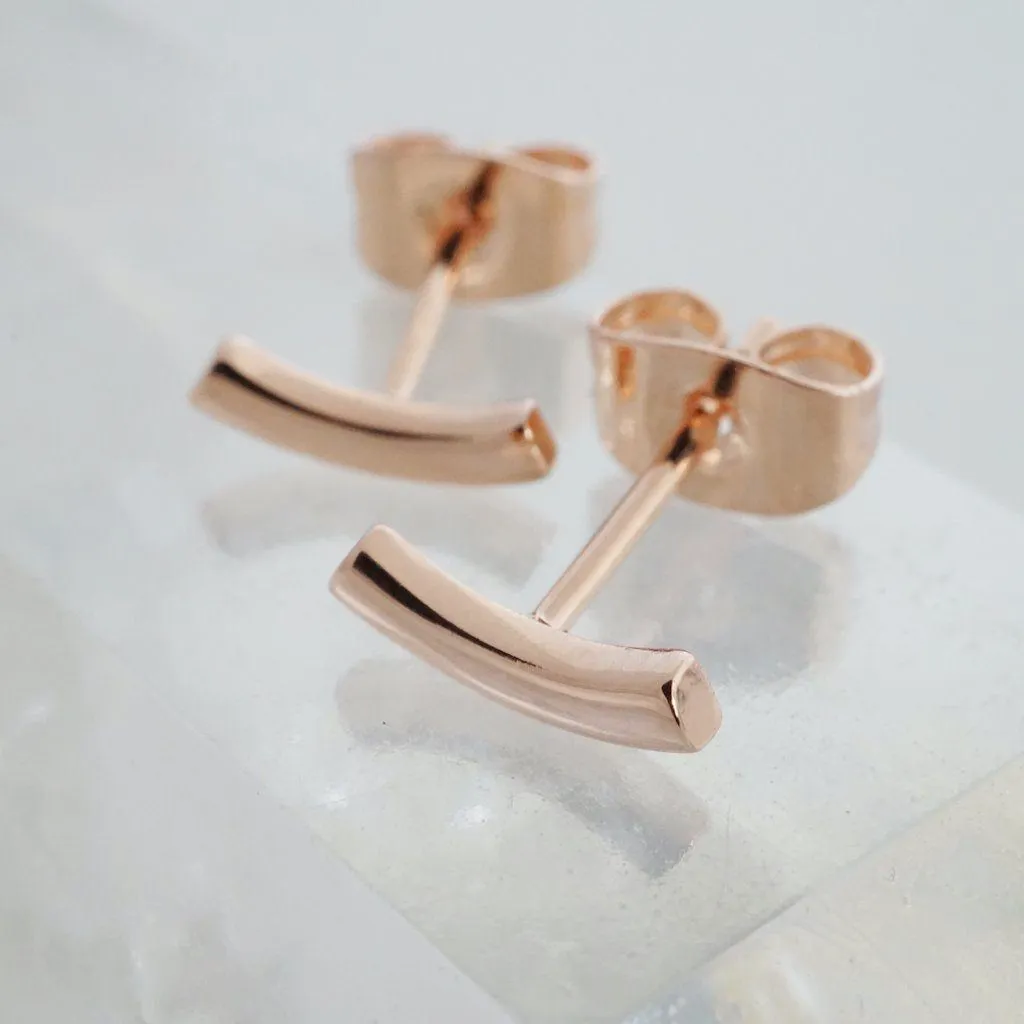 Tiny Arc Stud Earrings - Final Sale