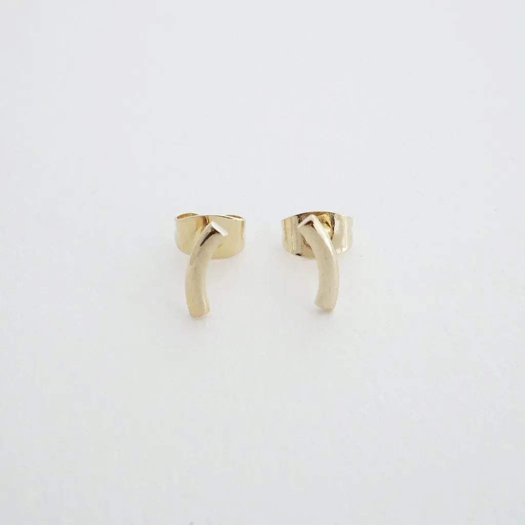 Tiny Arc Stud Earrings - Final Sale