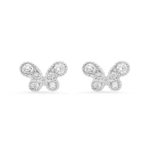 TINY BUTTERFLY STUDS, SILVER