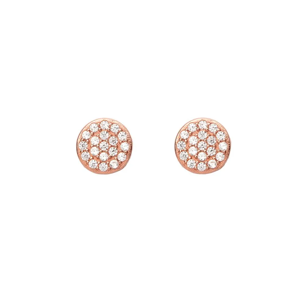 TINY DISC EARRING, ROSE GOLD