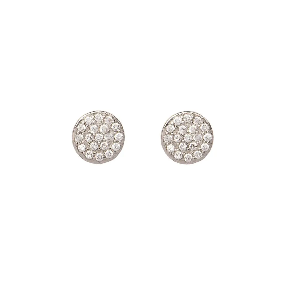 TINY DISC EARRING, SILVER