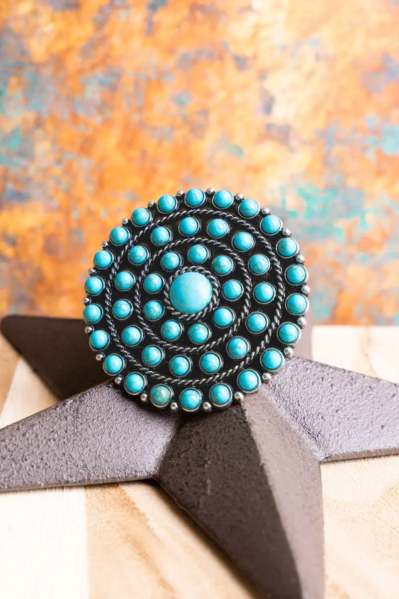 TIPI Bold and Brilliant Turquoise Large Disk Cuff Ring