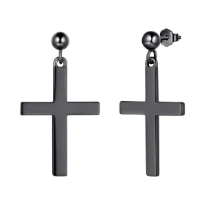 Tokyo Mart Classic Cross Drop Earrings Women Mens Jewelry Sterling Silver