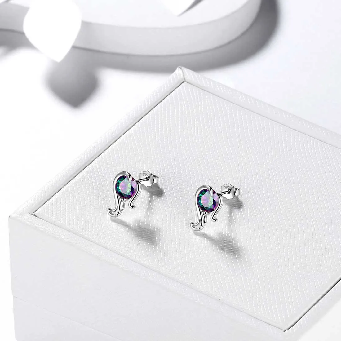 Tokyo Mart Virgo Stud Earrings Women Girls Constellation Jewelry Mystic Topaz Sterling Silver