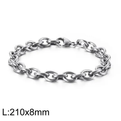 Trendy European and American O-Shaped Hollow Bracelets for Men - Personalized Stainless Steel Jewelry Wholesale