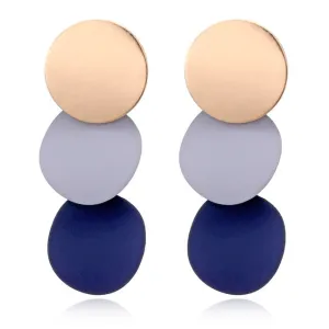 Trendy Girls Elegant Round Uneven Metal Earrings