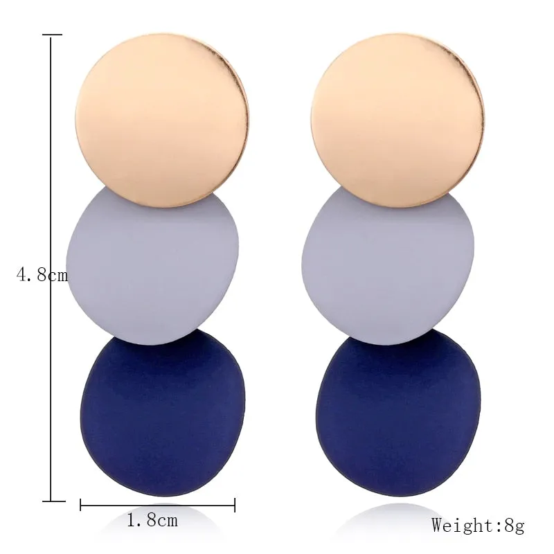 Trendy Girls Elegant Round Uneven Metal Earrings